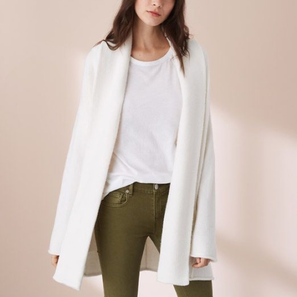 Lou & Grey Ivory Open Cardigan Sweater, Size XL
